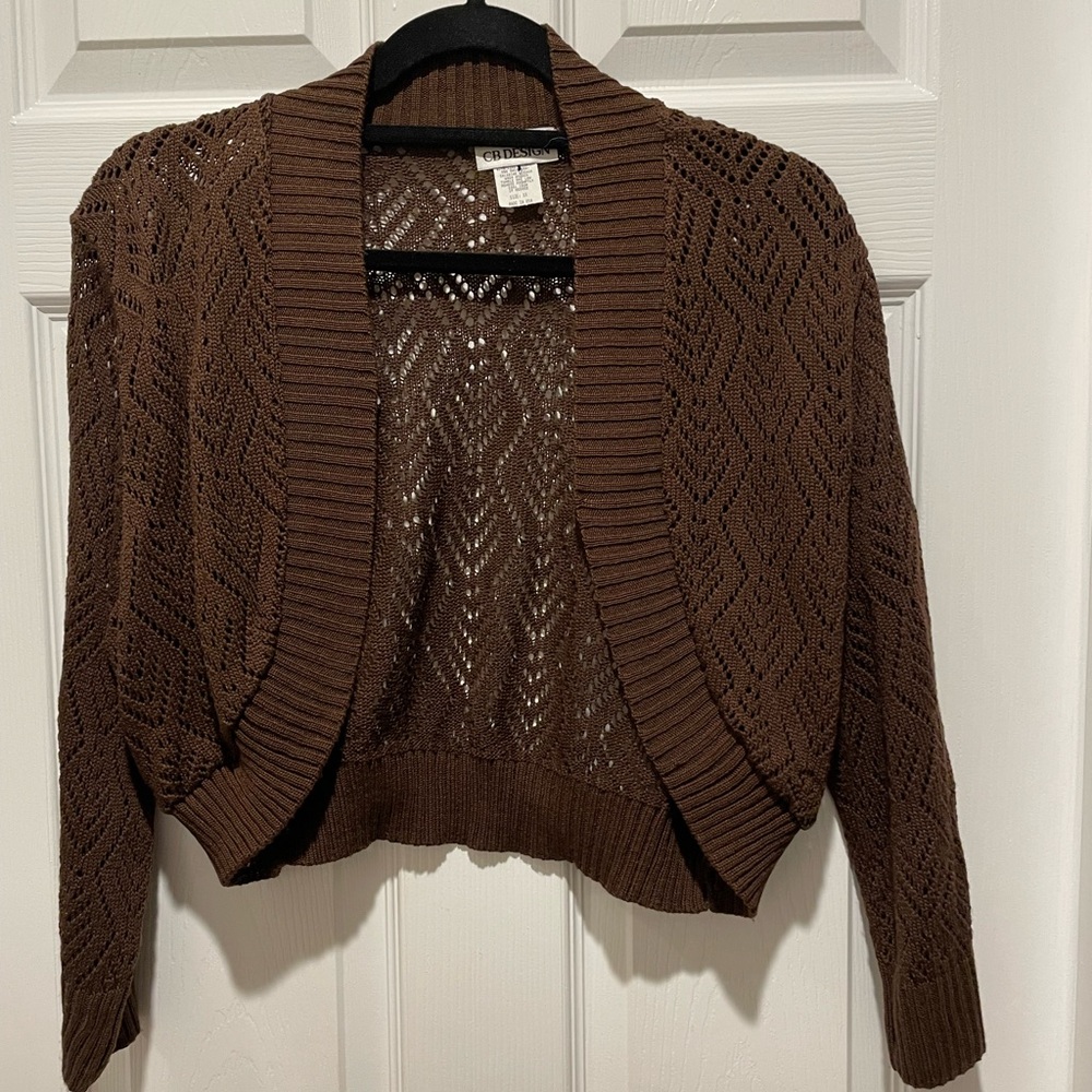 Brown and Black Cardigan Sweaters Relaxed Fit - Picture 2 of 8